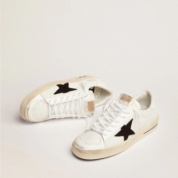 Golden Goose White and Black Stardan Sneakers - Picture 1 of 7